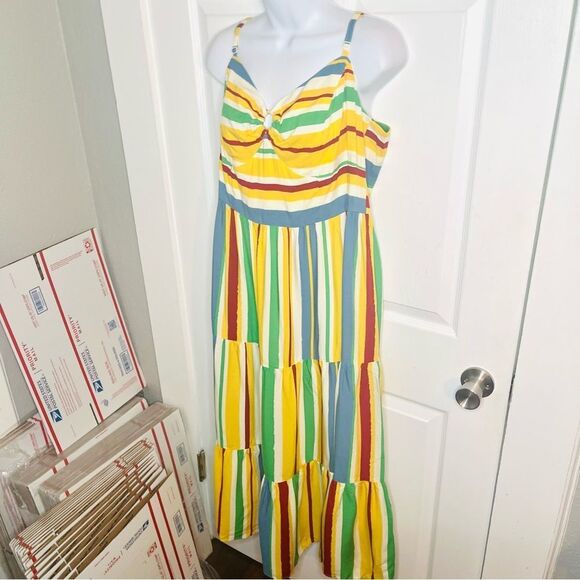 Hell Bunny Sunshine And Lollipops Maxi Dress Colorful Tiered Maxi Sundress XL - Picture 7 of 11